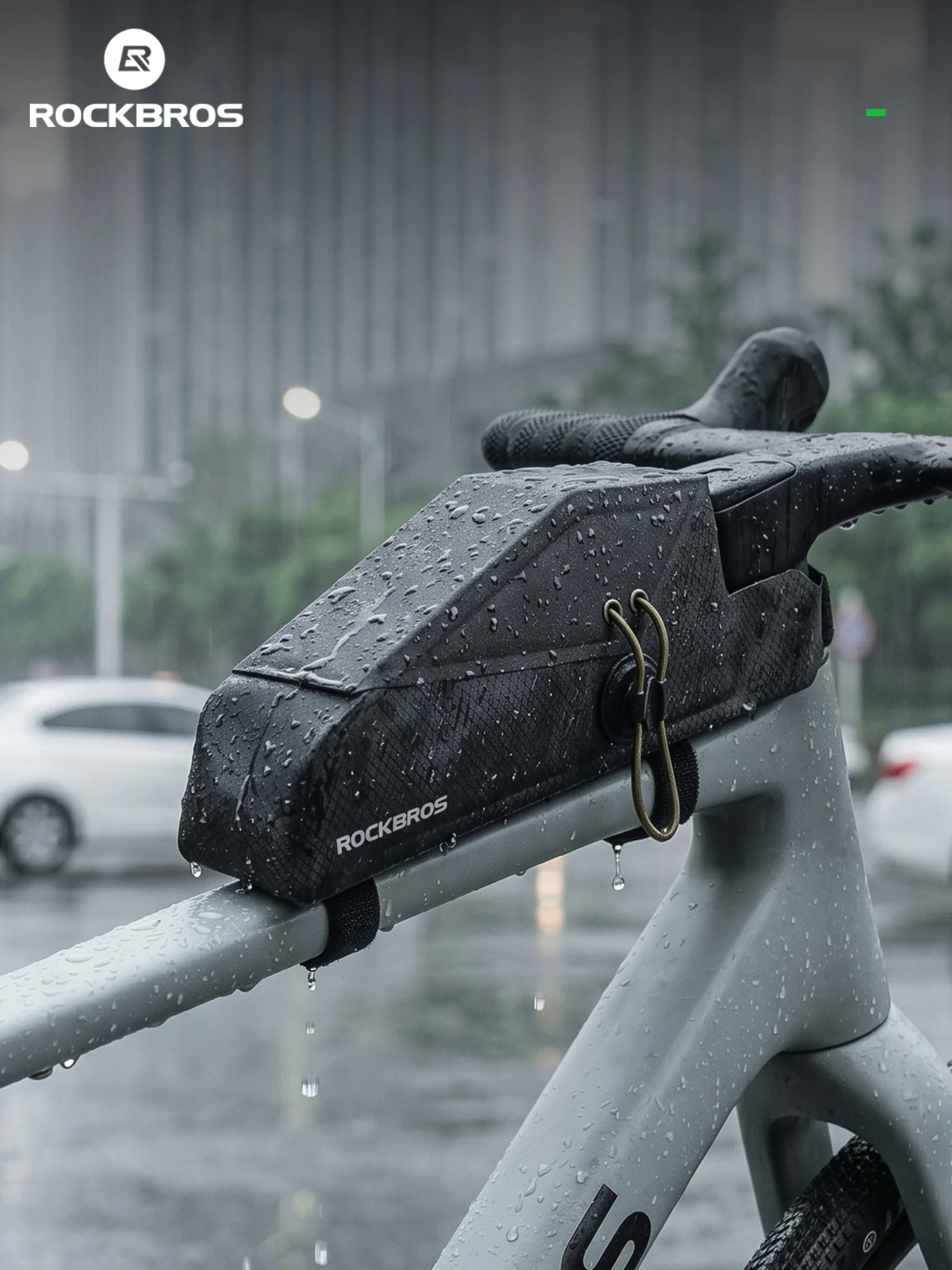 ROCKBROS Fahrradtasche für Straßenfahrräder, Wasserdichte Gravel-Bike-Tasche, Rahmentasche für das Oberrohr, 0,8L Fahrrad-Aufbewahrungstasche