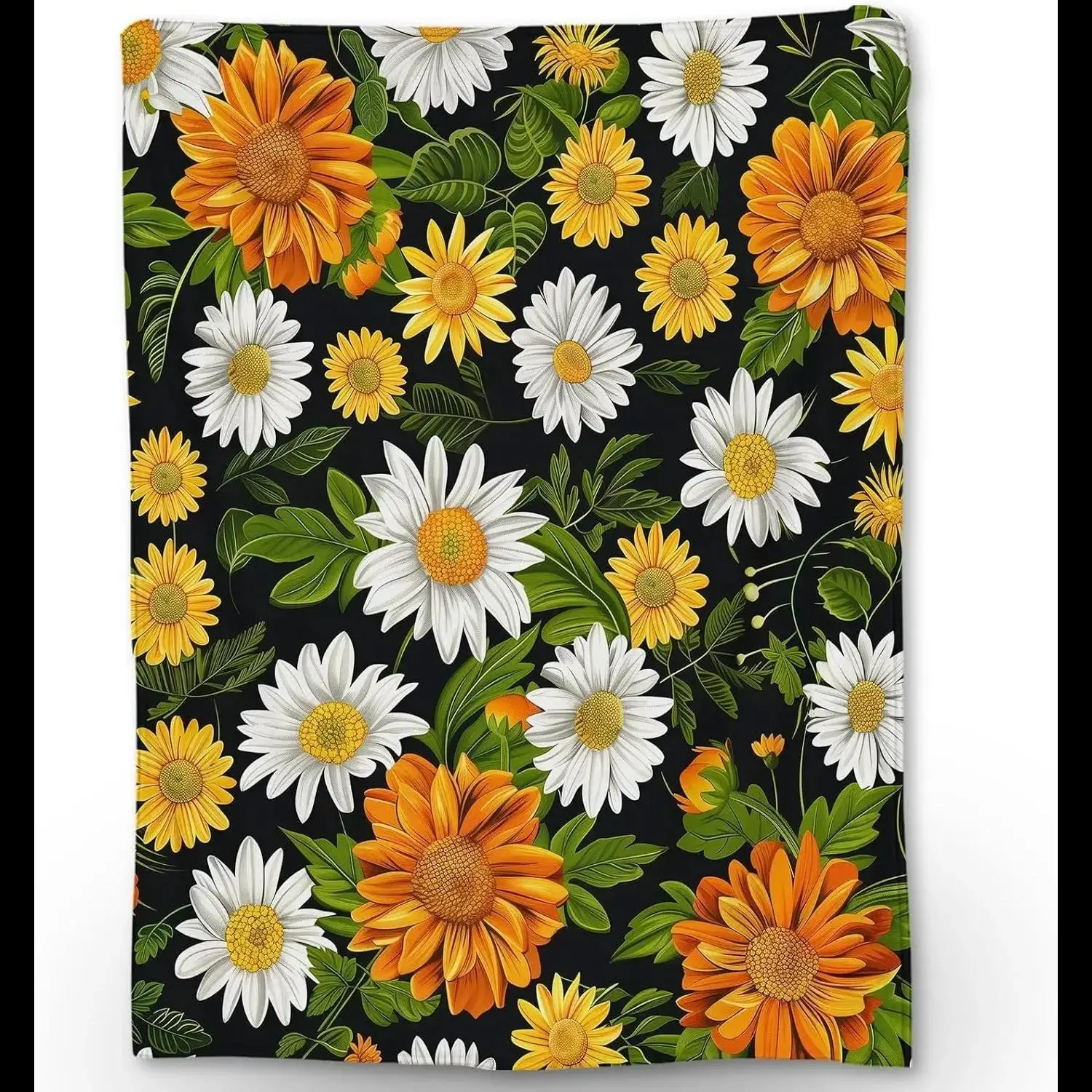 Charming Daisy  Wildflowers Print Soft Throw Blanket  Pop Art Style for Couch Bed Car Camping AllSeason Use