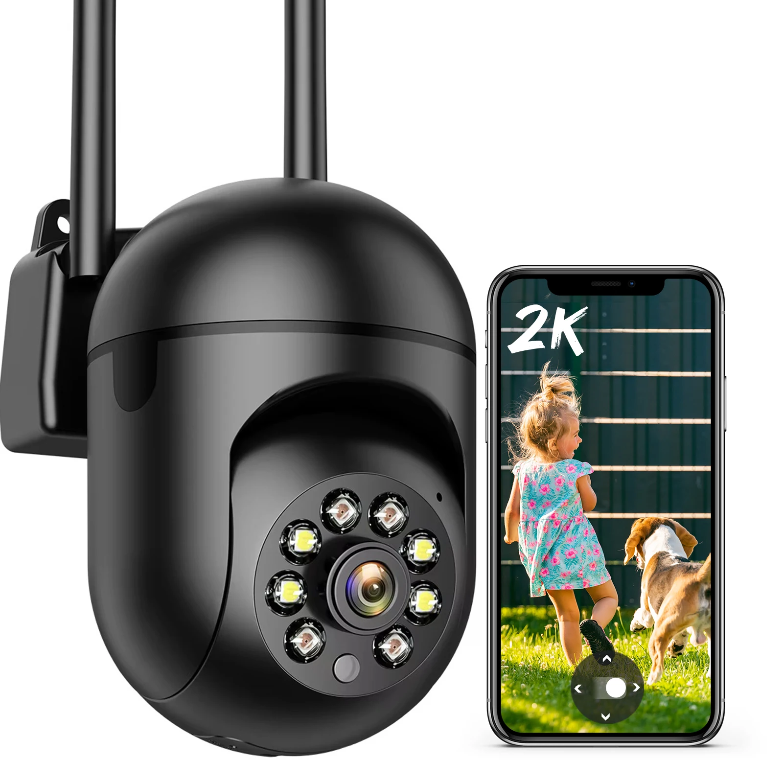 4mp 2k كاميرا واي فاي ao ar Libre cor cheia visão noturna ai rastreamento humano 4x Zoom شاشة مراقبة رقمية فيديو إنسان