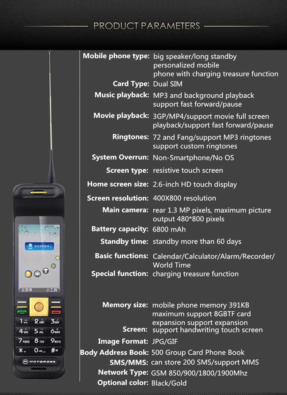 C10 Big Brother LTE 4G Touchscreen Mobile Phone Super-long Standby 2.6inches Dual SIM Card Loud Voice Unlocked Cellphone