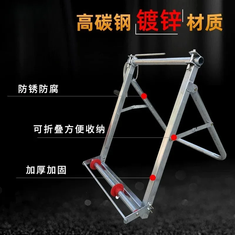 Foldable Floor‑Standing Agricultural Irrigation Layflat‑Hose Winder Long‑Distance Water‑Belt Rewinding Rack For Farm Watering