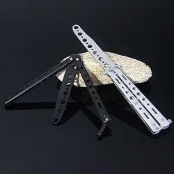 Martial Arts Practice Knife Portable Steel Metal Folding Butterfly Knife for Practicing Flipping Tricks