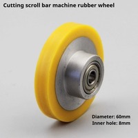 60mm Rubber Wheel for Bias Tape Cutter: 8mm Bore Qili Cutting Machine Roller