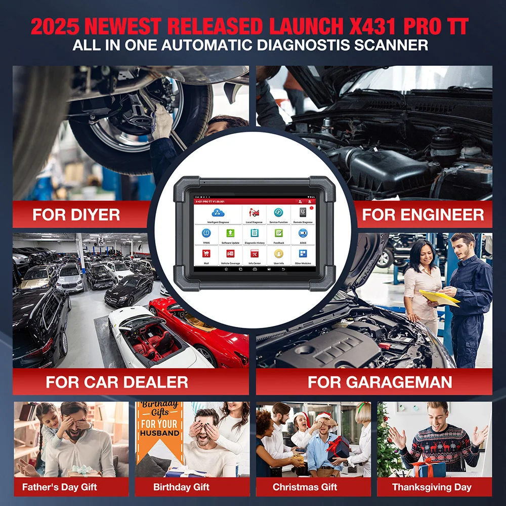 LAUNCH X431 PRO TT Car Diagnostic Tool OBD2 Scanner Full Systems ECU Coding Active Test VAG Guided DBScar VII ADAS Calibration