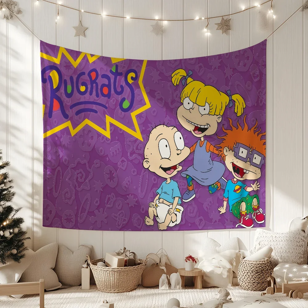 Cartoon R-Rugrats Cute Funny flag For Garden Party Living Room Home Wall Decor Banner Bedroom Outdoor Tapestry