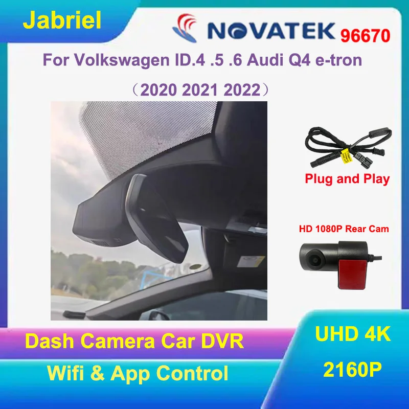 

UHD 4K 2160P Car Dvr Dash Cam Camera For Volkswagen ID.4 ID.5 ID.6 2020 2021 2022 For Audi Q4 e-tron 2022 Driving Recorder 2022
