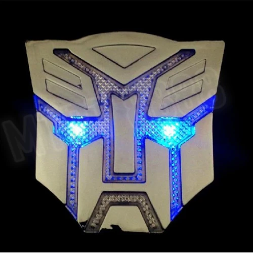 Imagen 2 del producto Transformers 3D pegatinas de coche Anime Decepticons Autobots Logo insignia coche Solar Transformers insignia LED luz intermitente pegatinas de coche