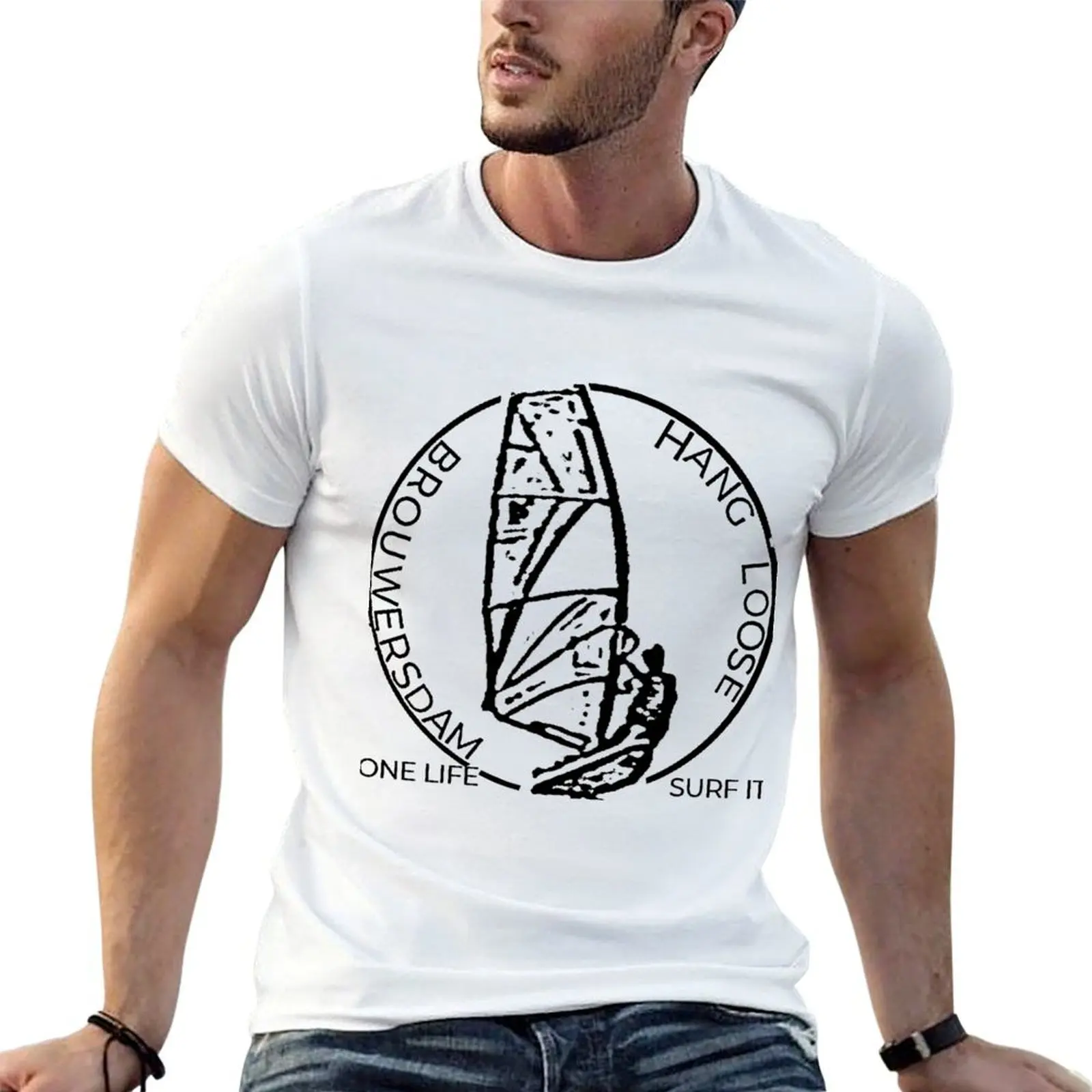 

Brouwersdam Windsurf T-Shirt t shirt man luxury t shirt for man 100 percent cotton t shirts for man pack cotton T-shirt