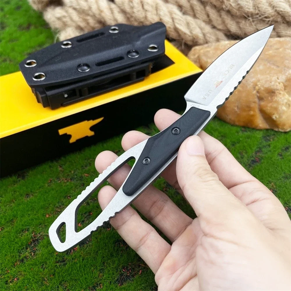 

BK635 Прямой нож 440C Боевой нож с фиксированным лезвием Черный G10 Ручка Охота в дикой природе Тактический боевой инструмент для выживания с ножнами