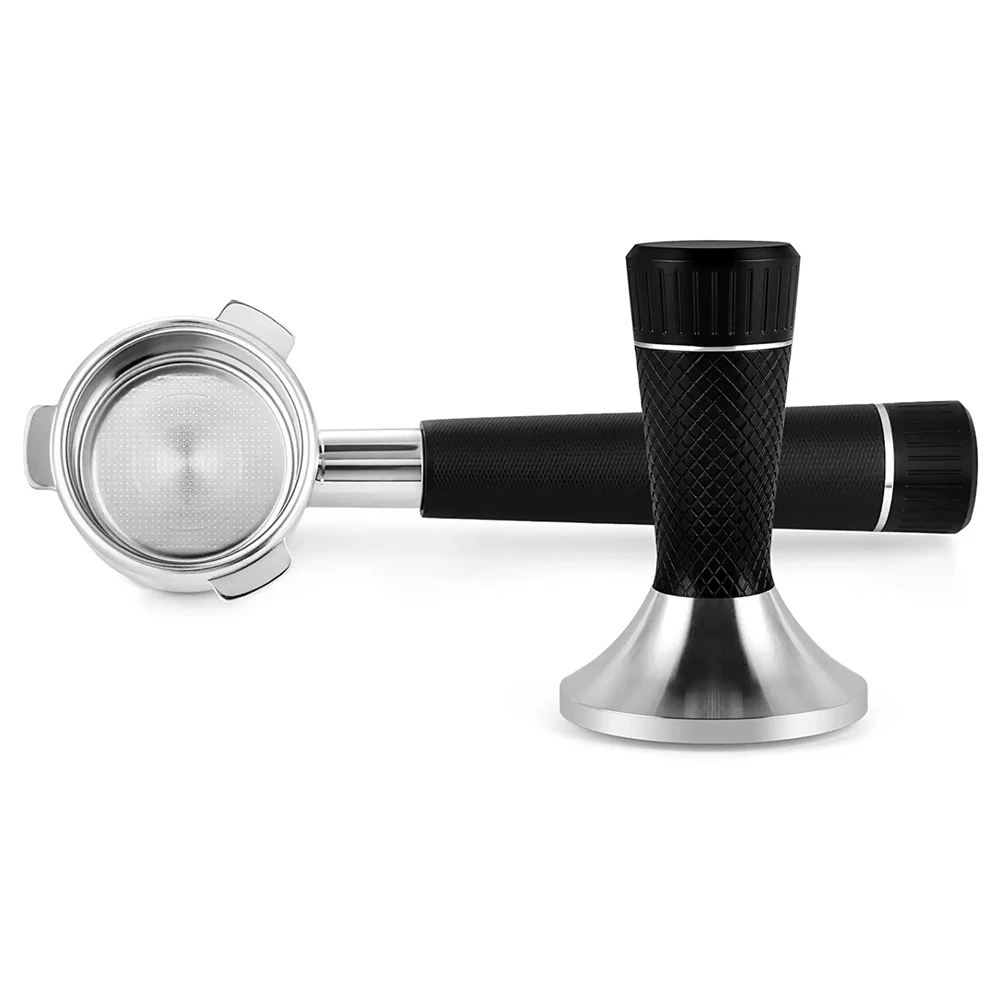 

54mm Bottomless Portafilter 53mm Espresso Tamper for 8 Series Espresso Machine with Basket Filter Black