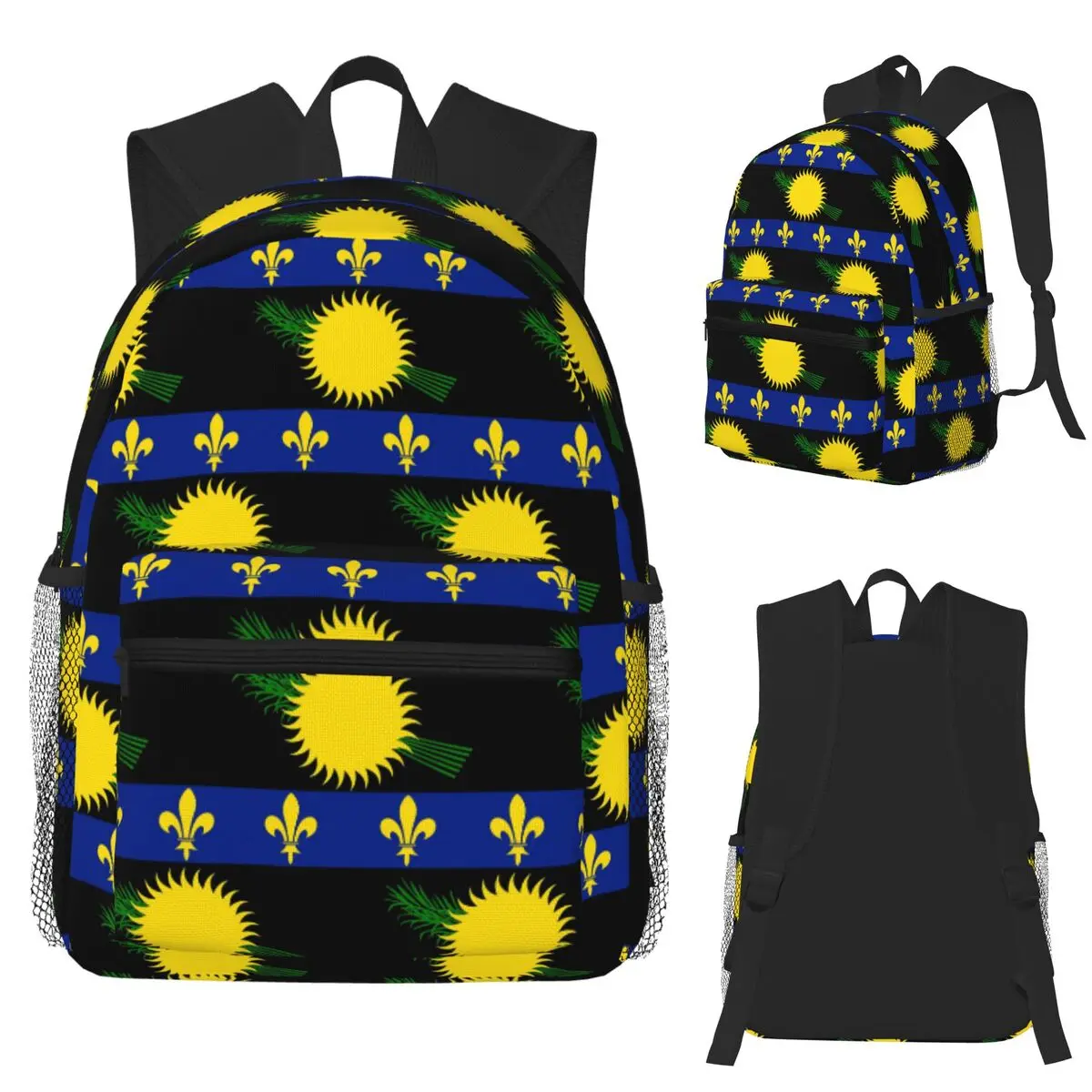 

Flag Of Guadeloupe Student Backpack School Bag Hiking Travel Daypack for Boys Girls Fashion Bookbag Shoulder Bags