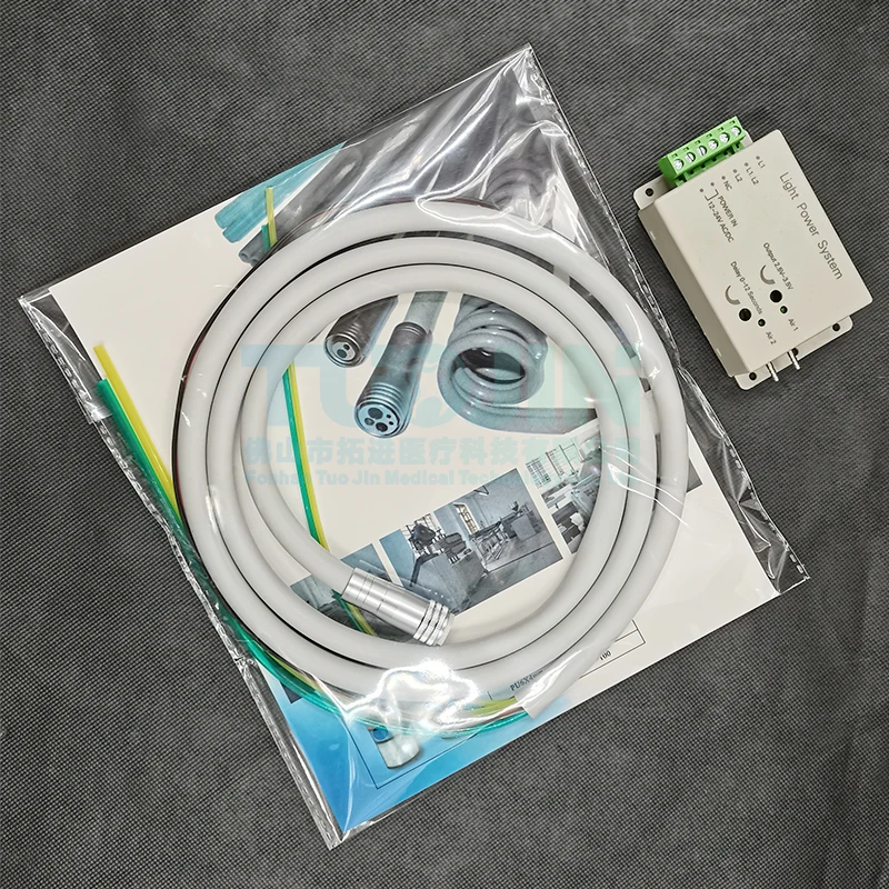 1 Set Dental 6 Holes Silicone Fiber Optic Tubing Hose +For Handpiece 6 Holes High Speed Handpiece Tube Pipe With Connector