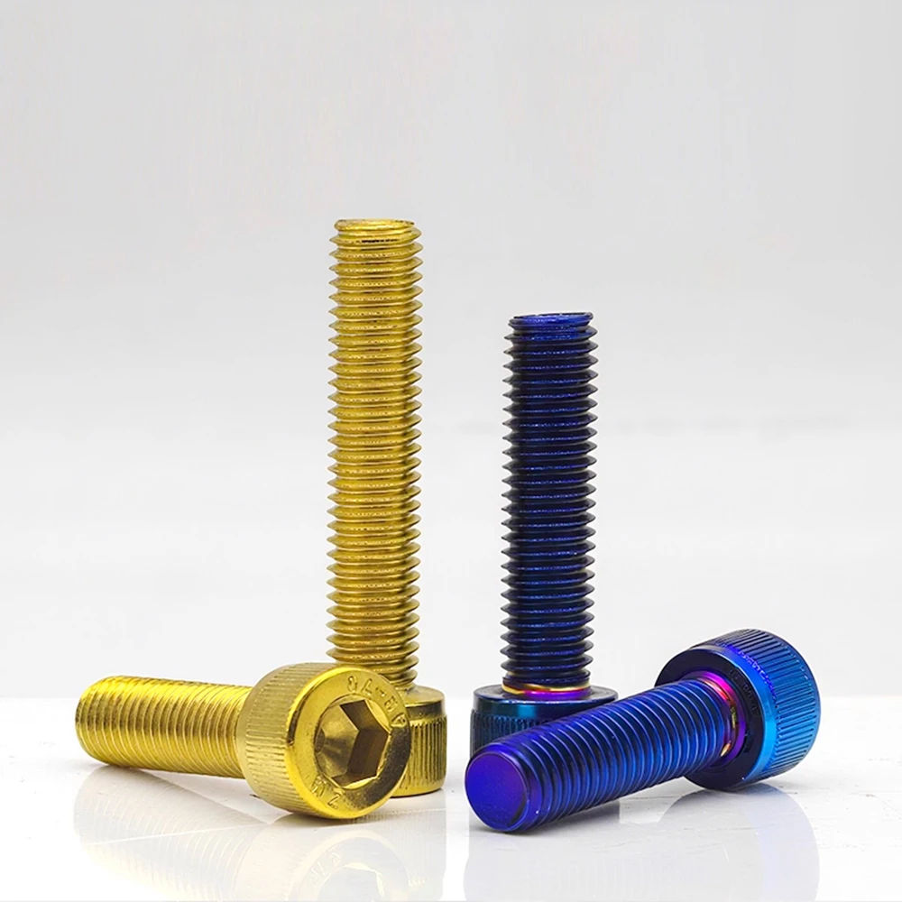 Leijiu M4 M5 M6 M8 M10 DIN912 Innensechskantschrauben aus SUS304 Edelstahl, Titanblau und Goldbeschichtet, Inbusschrauben – Detail 6