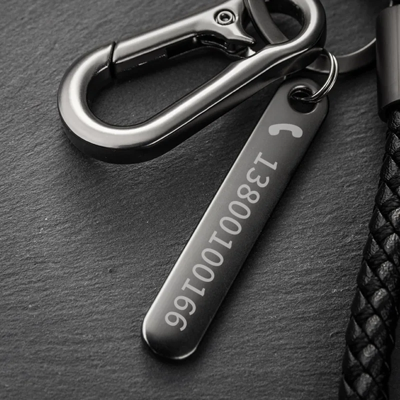 Custom Keychain Woven Leather Car Key Ring Men Women Rope Key Chain Waist Personalized Keychain Charm  Personalized Gift