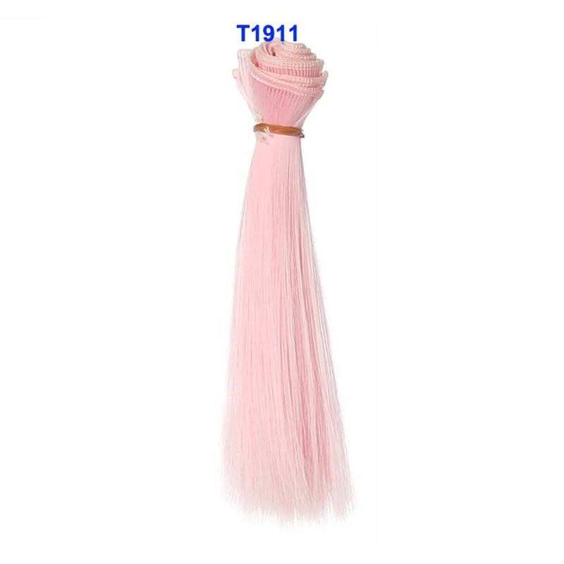 Factory 15cm Pink  Red Rose Color Straight Doll Hair for 1/3 1/4 BJD Russian Hanamade Doll Wigs