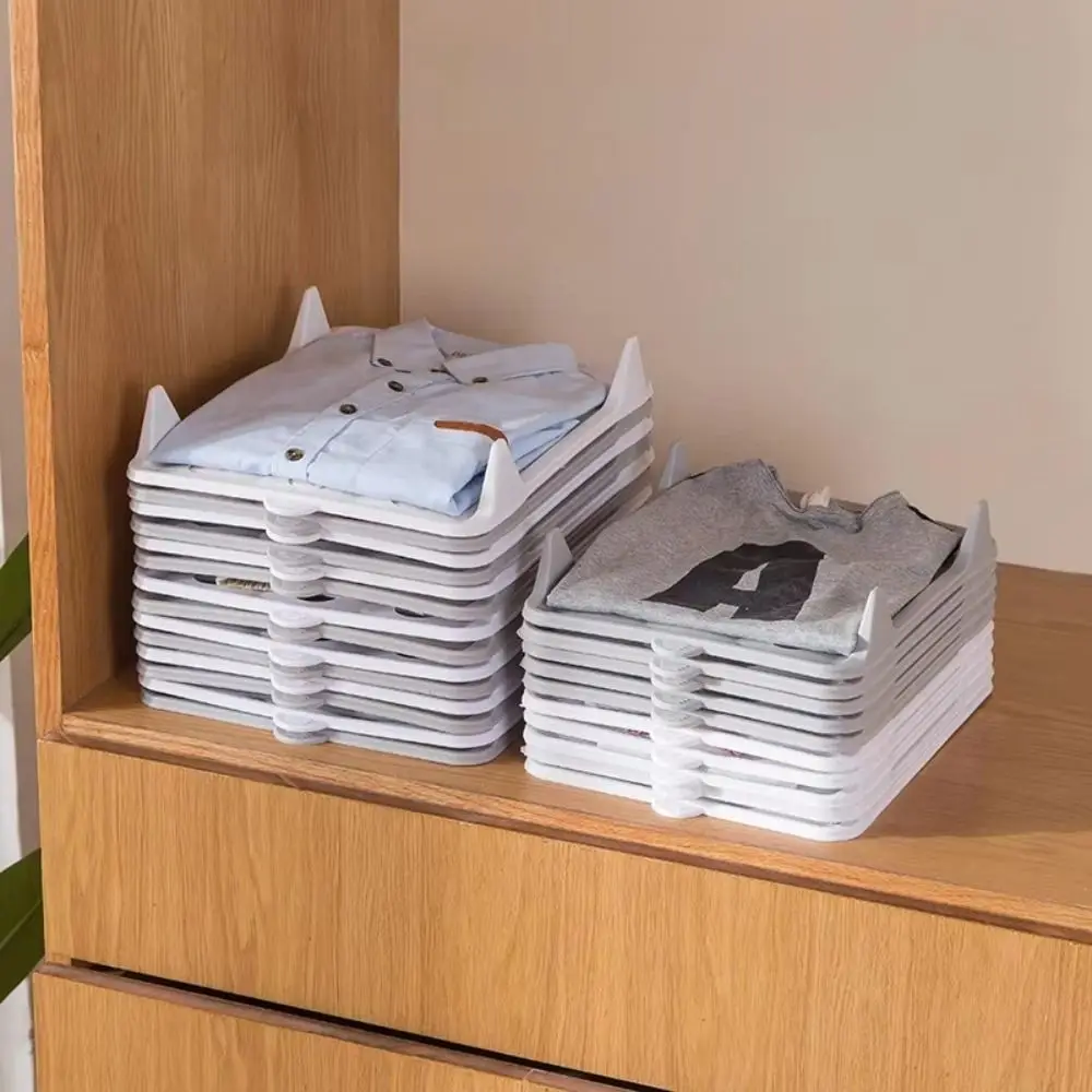 Dividers Stackable Plastic Shirt Organizer Simple White T Shirt Folder Board Wardrobe Storage Closet