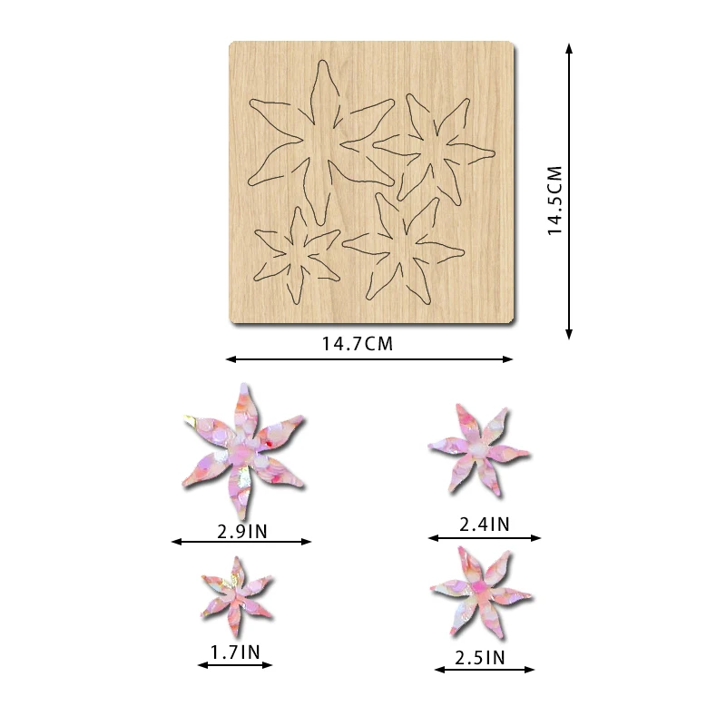 YM09 fustellatura multipla per legno a forma di petalo grande e piccola, adatta alla maggior parte delle macchine