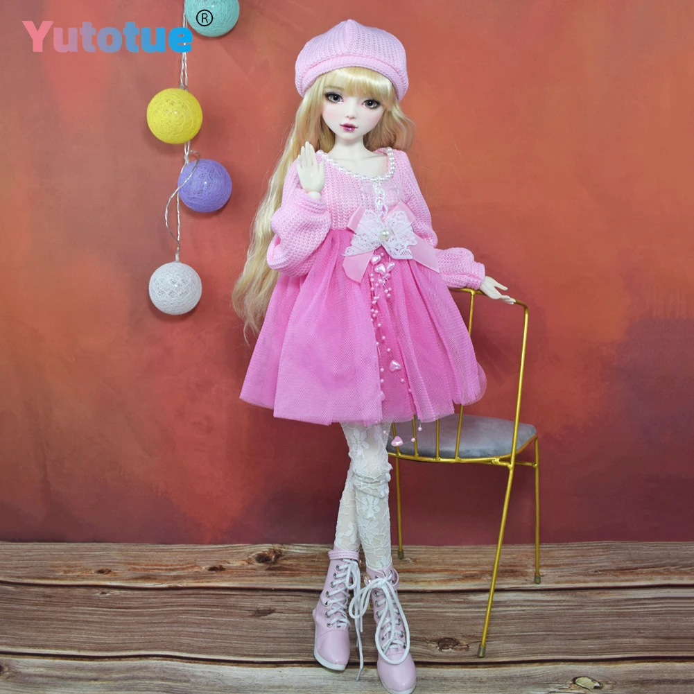 YUTOTUE 1/3 BJD Doll Toy 22 inch Height Female Doll with Removable Clothes Blonde Curly Wig Lifelike