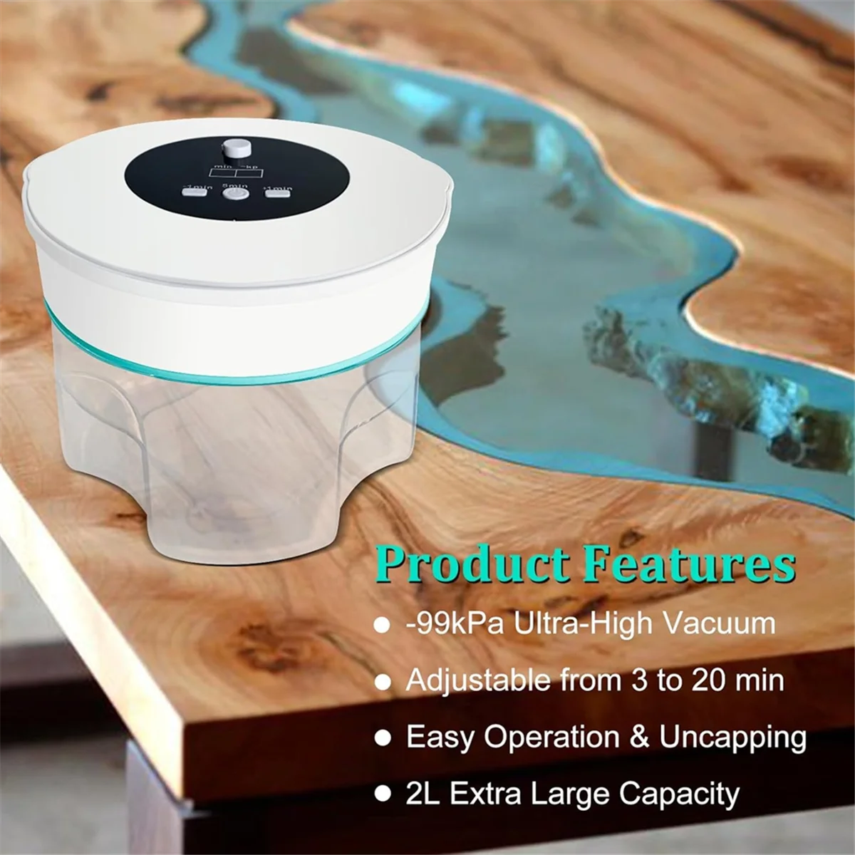 AA98 2L AB Lem Epoksi Resin Silikon Defoamer Mesin Pelestarian Vakum untuk Menghilangkan Gelembung Steker UE