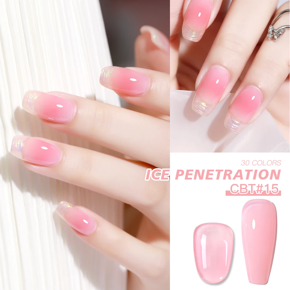 Als 30 Kleuren Gelei Transparante Gel Nagellak Nude Roze Huidskleur Uv Weken Van Gel Lak Jade Nail Art Gel Lak 15Ml