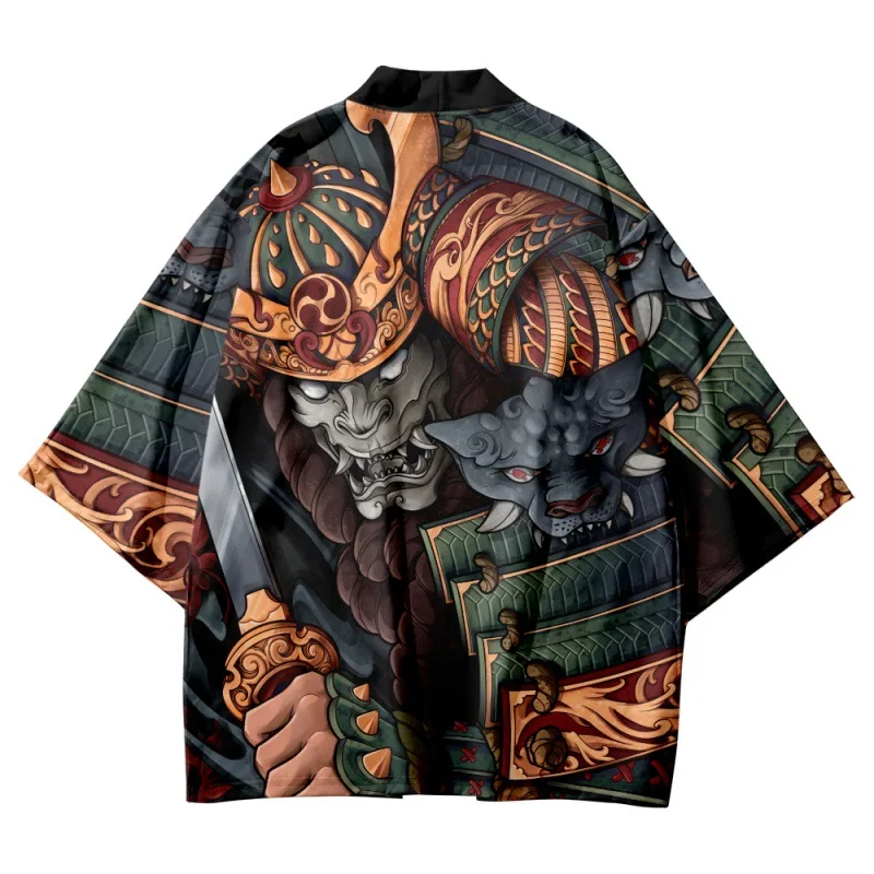 

Print Samurai Shirt Clothing Traditional Haori Kimono Women Men Japanese Anime Asian Streetwear Cardigan Yukata Cosplay