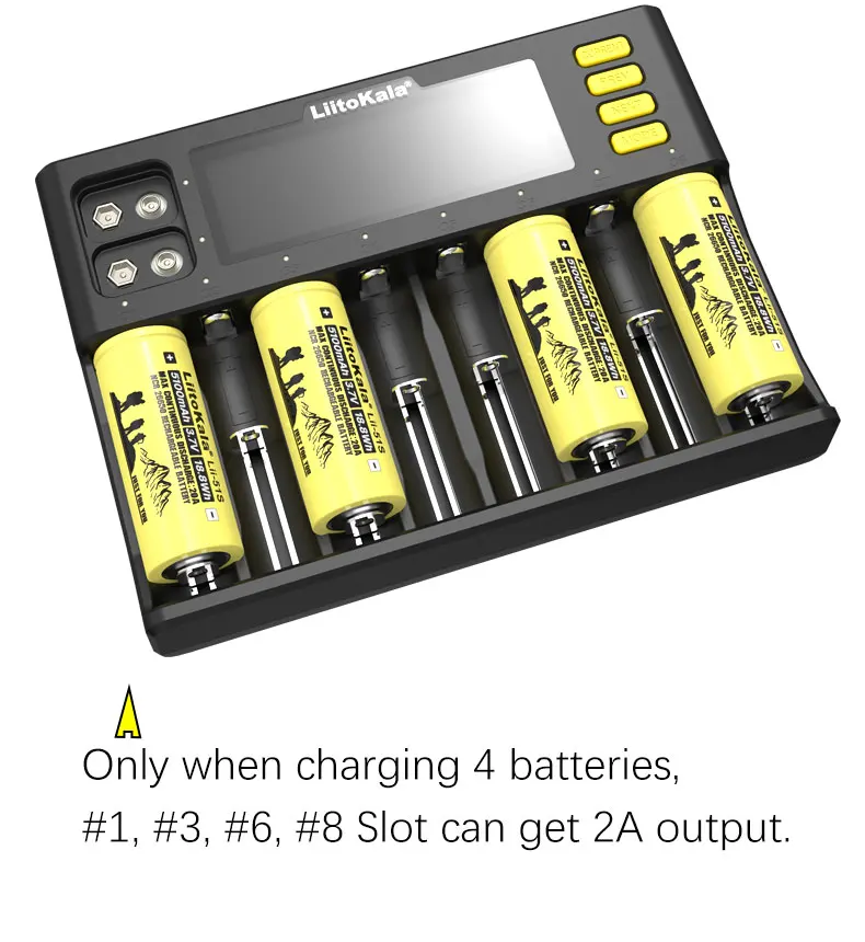 LiitoKala Lii-S8 Lii-S12 cargador de batería para 18650 3.7V Li-ion NiMH 1.2V 9V Li-FePO4 3.2V IMR 3.8V 26650 21700 26700 AA AAA