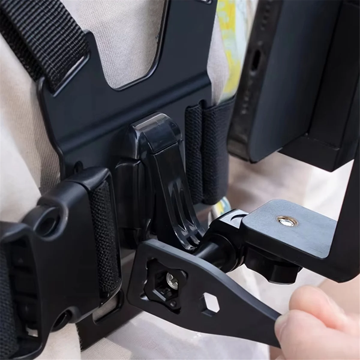 ADEGBO-Improved Chest Strap Mobile Phone Holder with Fixed Shoulder Neck Strap