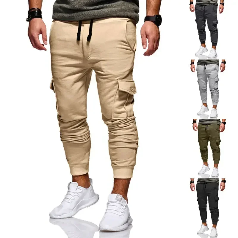 Men Casual Tracksuit Loose Sport Fit Jogging Joggers Sweat Cargo Pants Trousers Plus Size M-3XL