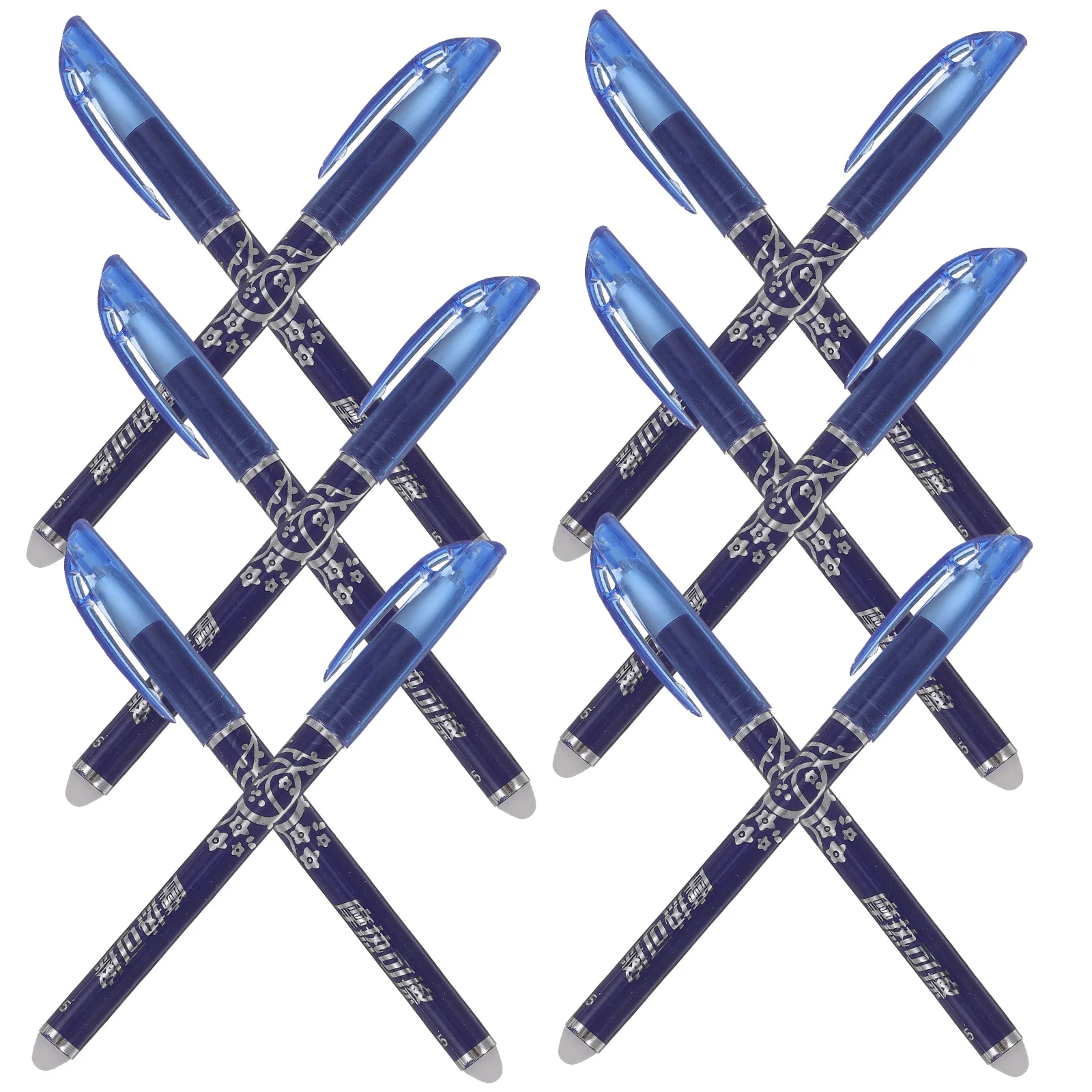 12Pcs Set Pulpen Tinta Biru yang Dapat Dihapus 0.5mm Ujung Halus Tulisan Lancar Cepat Kering untuk Mencatat dan Kantor Pulpen Biru yang Dapat Dihapus