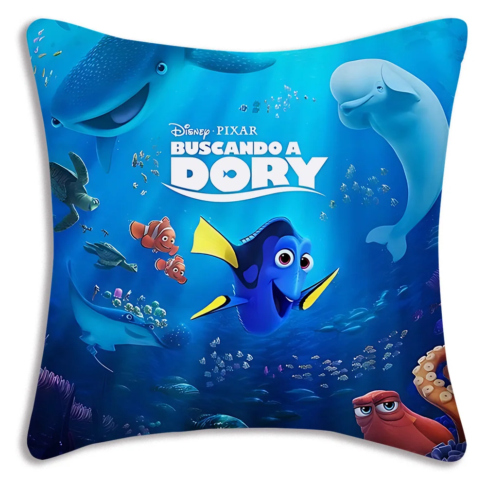 Cartoon Finding Nemo Sea World Pillow Covers Cartoon Sofa Decorative Home Double-sided Printing Short Plush Cute Cushion Cover