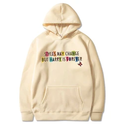 Style May Change But Harry Is Forever Hoodie Vintage Y2k 90s Rainbow Colour Graphic Hooded Sweatshirt Love on Tour Xmas Hoodies