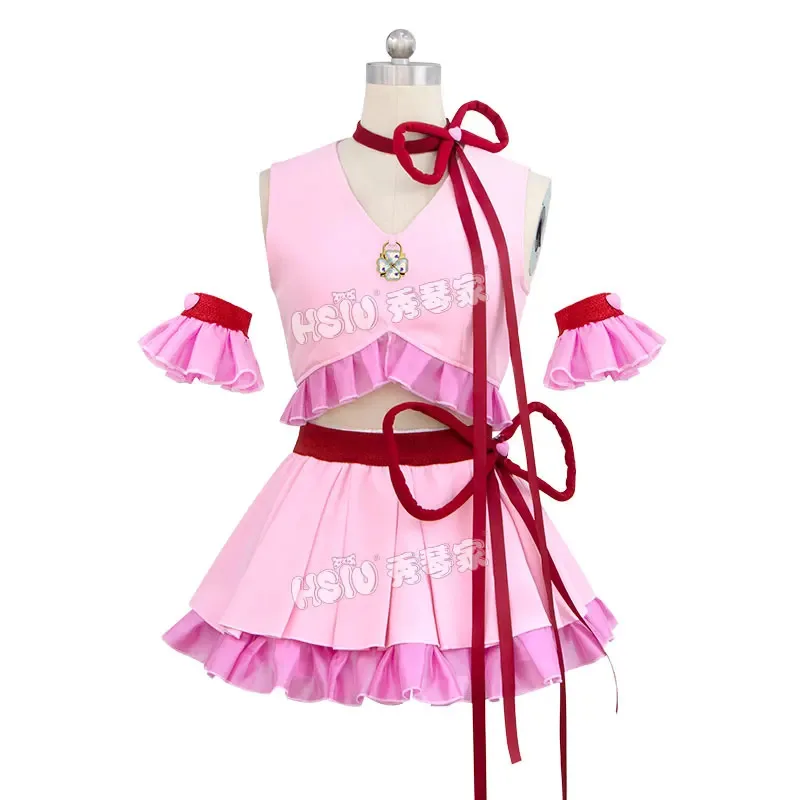 qq28LQAnime Shugo Chara Cosplay Ran disfraz peluca pelo combate batalla uniforme rosa traje corazón sombrero mujer niñas fiesta de Halloween