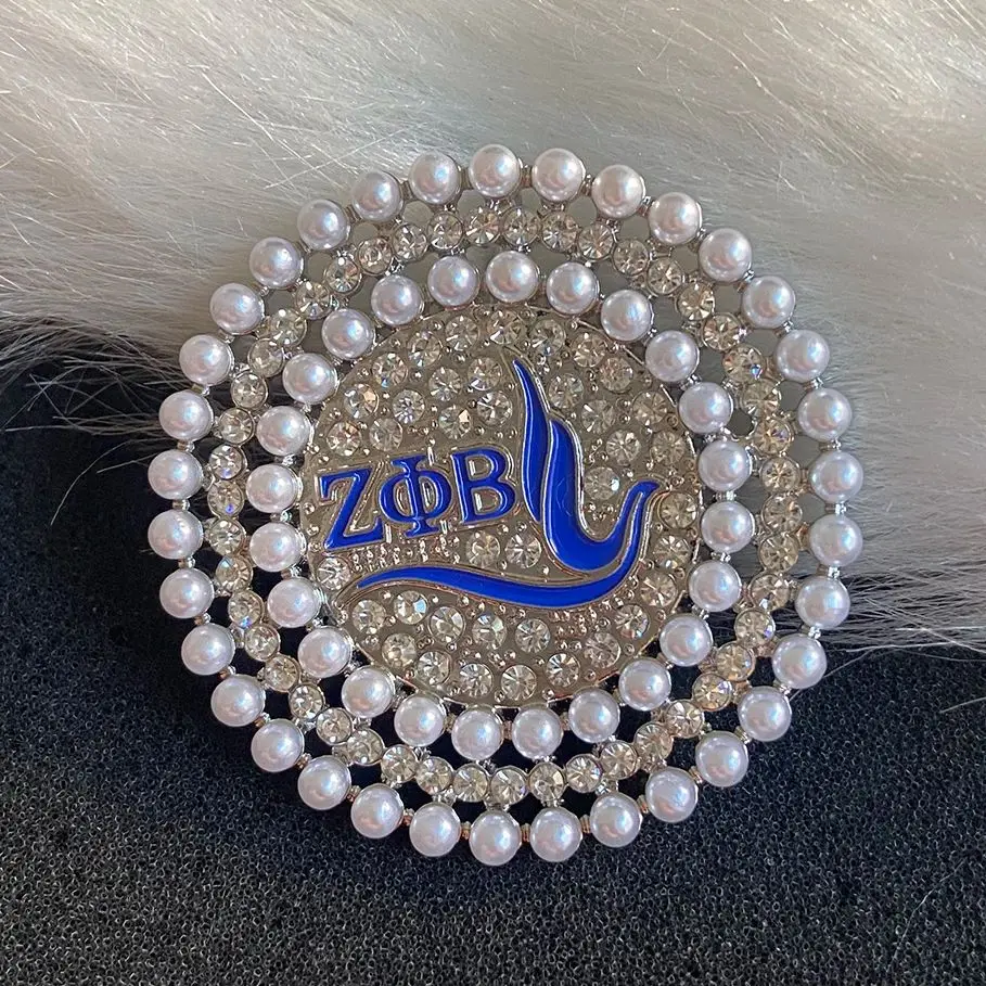 

New Popular Customized Circular ZOB Letter Pins Suitable for Women's High end Party Wedding Shiny Jewelry