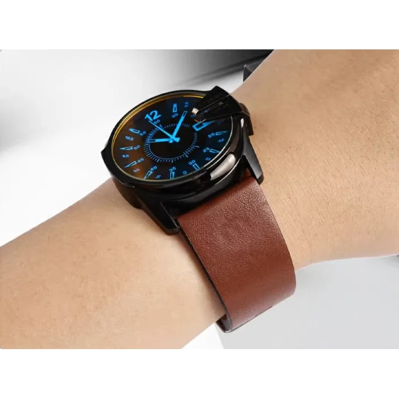 عالية الجودة جلد طبيعي حزام ساعة اليد للديزل DZ4519 1657 7257 4318 لينة جلد البقر حزام الساعات سوار من الجلد معصمه