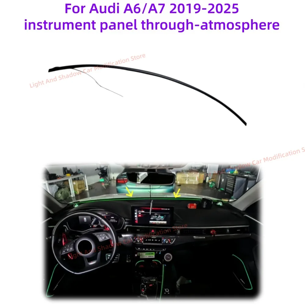 LED Atmosphere Lamp for Audi A6 A7 2019+ Dashboard Through Ambient Light Strip Full Length Instrument Panel Interior Retrofit