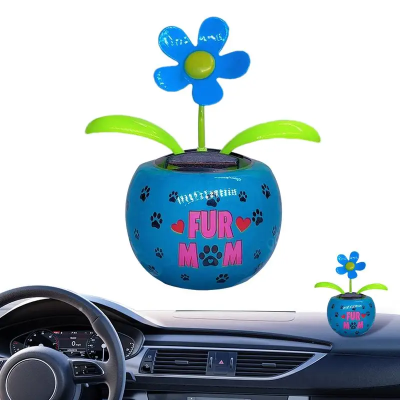 Zasilana energią słoneczną ozdoba do wytrząsania samochodu Auto Dashboard Flower Bobbleheads Cute Shaking Flower Ornament Novelty Auto Accessories