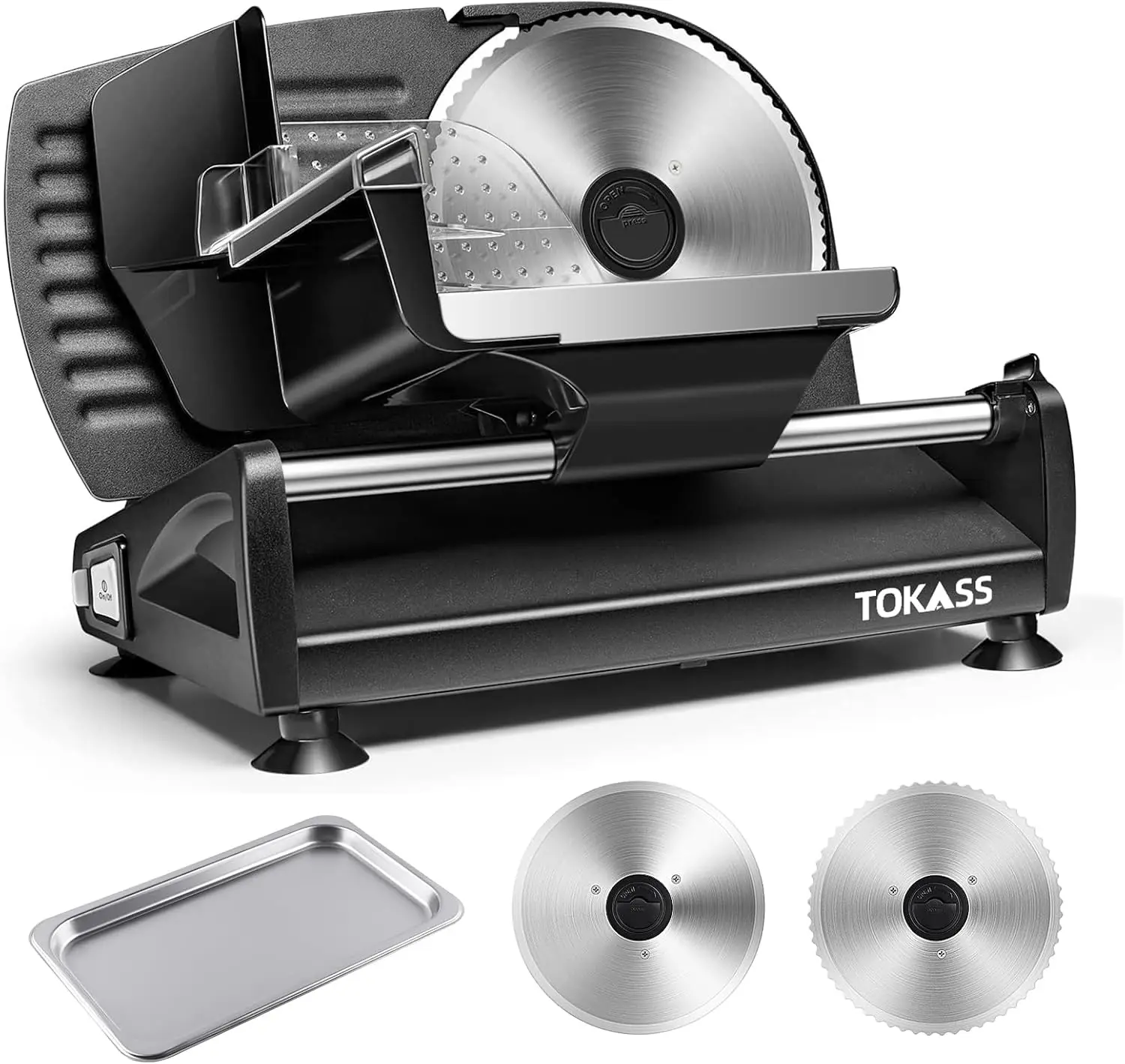 

200W Electric Food Slicer with Adjustable Thickness, Child Lock, and Stainless Steel Blades for Meat, Cheese, Bread