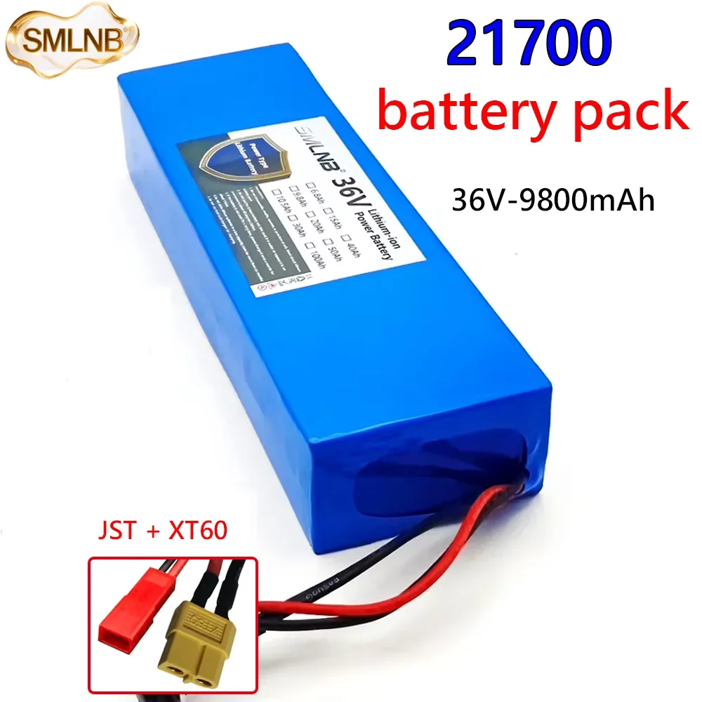 

21700 Lithium Battery Pack 36V 9800mAh Built in BMS For fishing bicycle Large Capacity Batteries 10S2P Rechargeable Battery