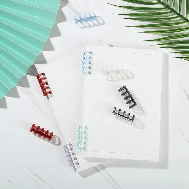 10-30pcs  Loose Leaf 5 Holes Plastic Ring A5/B5 Binder for Notebooks Stationery - view 4