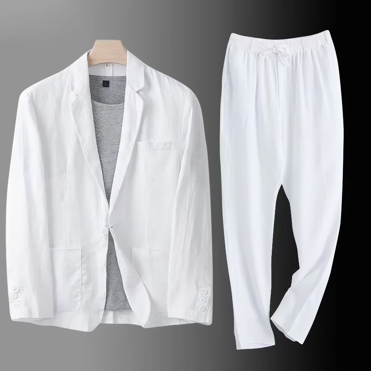 Men's Summer New Fashion Loose Fit Suit Jacket Casual Style UV Protection Long Sleeve Polyester Coat for Men's Wear