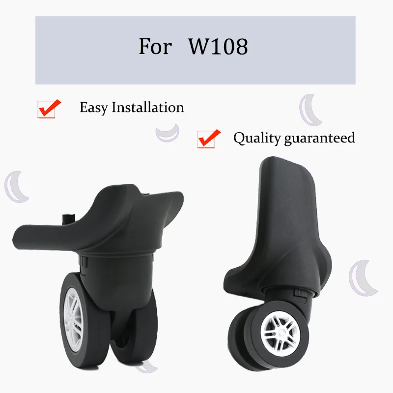 

For W108 Premium Silent Rolling Luggage Wheels—Effortless Silent Glide All-Terrain Smooth Control Universal Compatibility