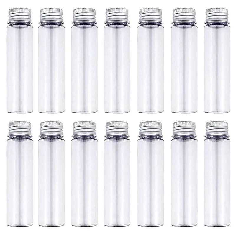 

AEE6-30Pcs 50Ml Clear Flat Plastic Test Tubes With Screw Caps, 28X108mm Tubes For Beads Storage Scientific Experiments
