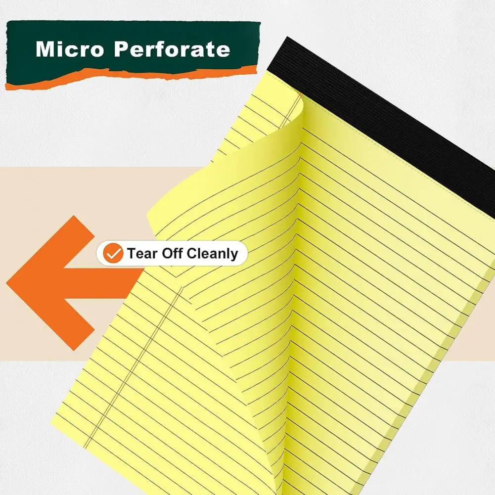 2Pcs 8.5 X 11.75 Inch Legal Pads Wide Ruled Yellow Notebook Striped Notebook Yellow Lined Notepad Legal School Office Supplies