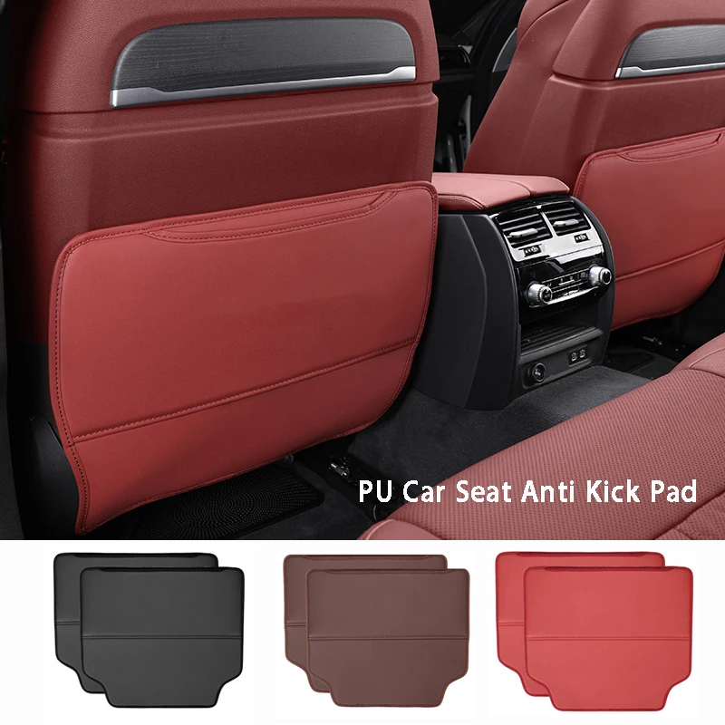 

PU Leather Car Seat Anti Kick Pad Seat Back Kid Protector Mat with Book Tablet Holder For Car Interior Storage Pockets Cover