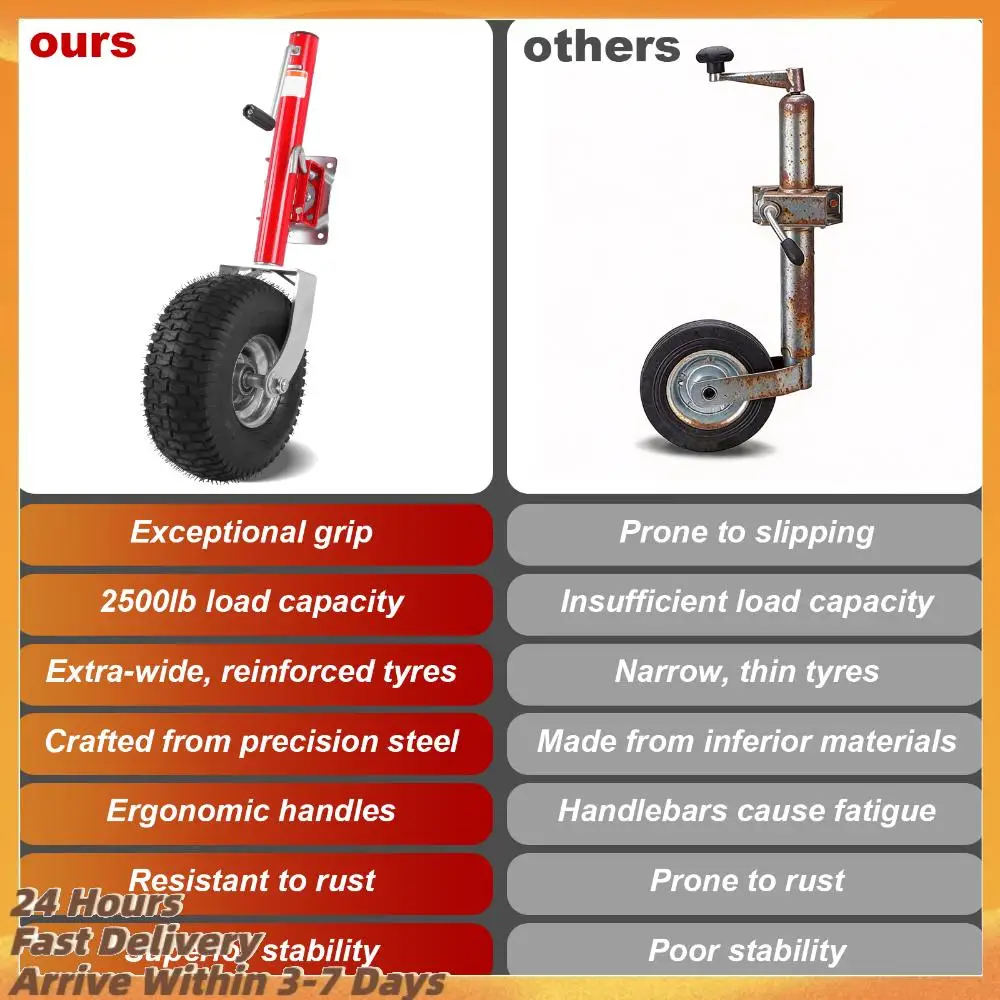 

Trailer Jack with Wheel 2500 Lbs Capacity Marine Trailer Jack 10.2 Inch Lift for Yacht Boat
