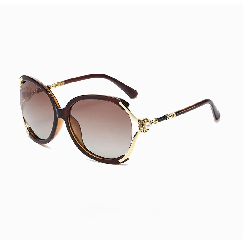 Personalisierte Sonnenbrille mit großem Rahmen, modische Damen-Sonnenbrille mit Perlendekoration, UV-beständige Brille – Detail 16