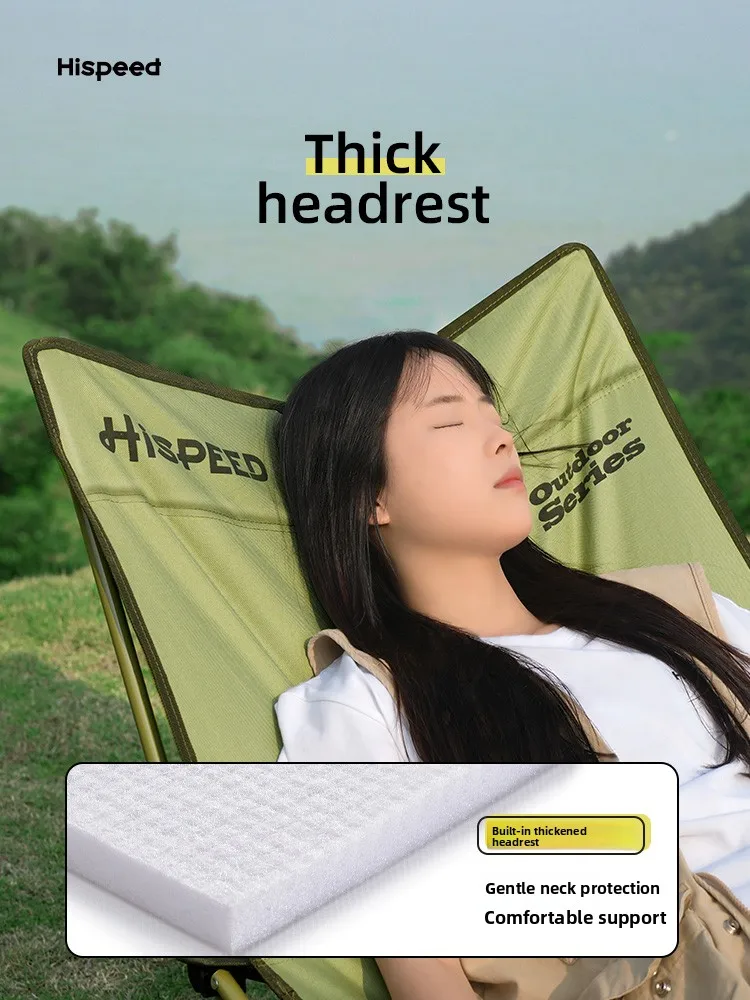 Portable Outdoor Folding Chair Cam Moon Chair Office Nap Chair Beach Chair High Barest Adjustable Multi-Function Chair