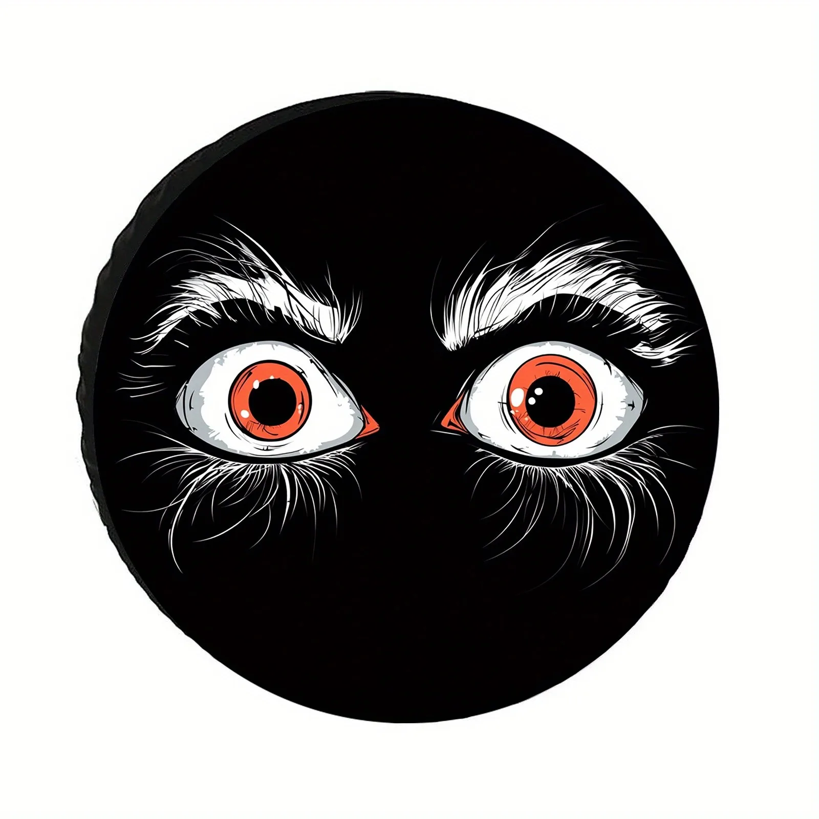 Mysterious Wide Eye Tire Cover Scary Black Circle Spare Wheel Protector Durable Protector