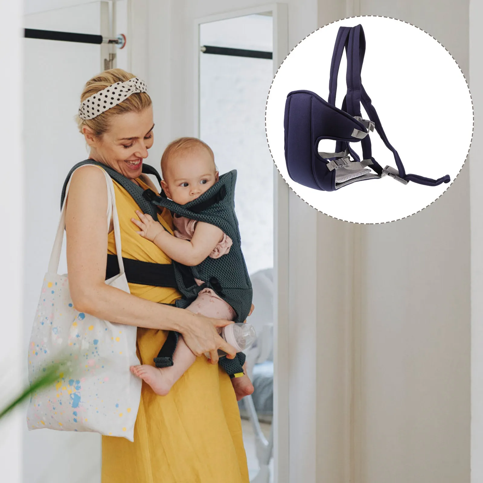 

Baby Carrier Backpack Blue Breathable Adjustable Newborn Infant Sling Multi Functional Comfortable Carrying Wrap Kangaroo Style