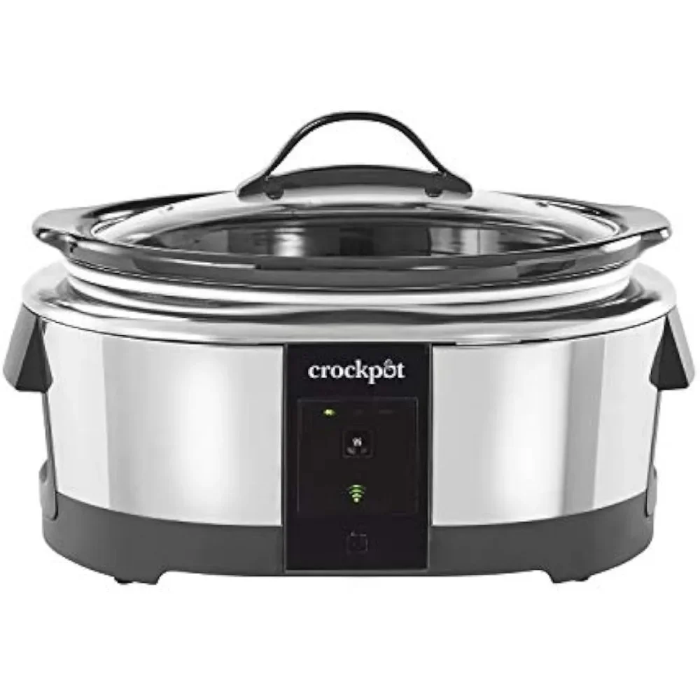 Crock-Pot 6 Quart Programmable Slow Cooker and Food Warmer Works with Alexa, Stainless Steel (2139005)